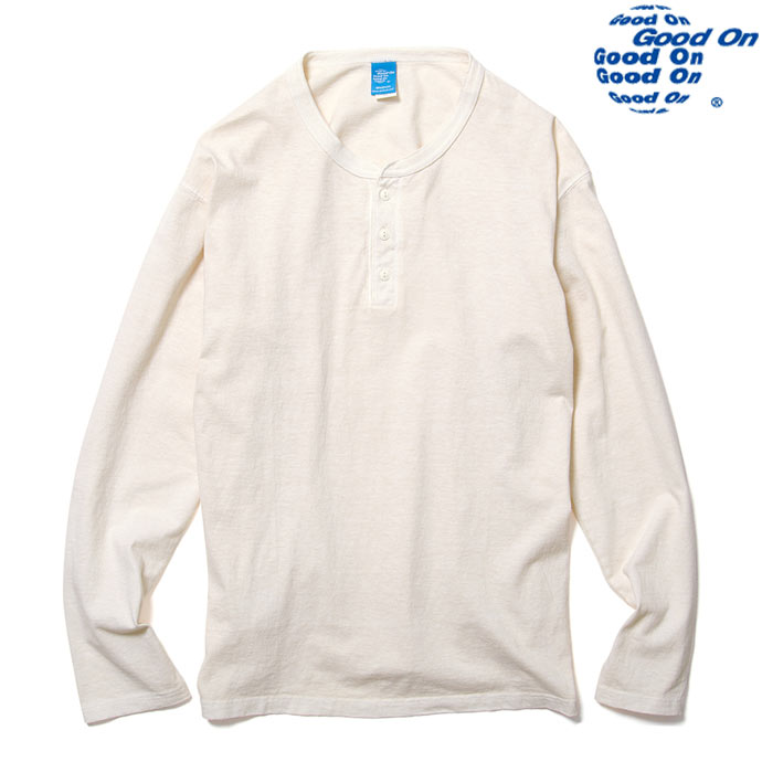Good On グッドオン HENLEY NECK TEE 長袖 5.5oz ロングスリーブヘンリーＴシャツ GOLT1601 ナチュラル P-NATURAL 送料無料