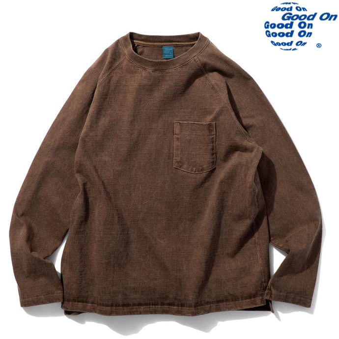 Good On グッドオン HEAVY RAGLAN POCKET TEE ロングスリーブヘビーラグランポケットＴシャツ ロンT GOLT1805 P-BROWN ブラウン送料無料