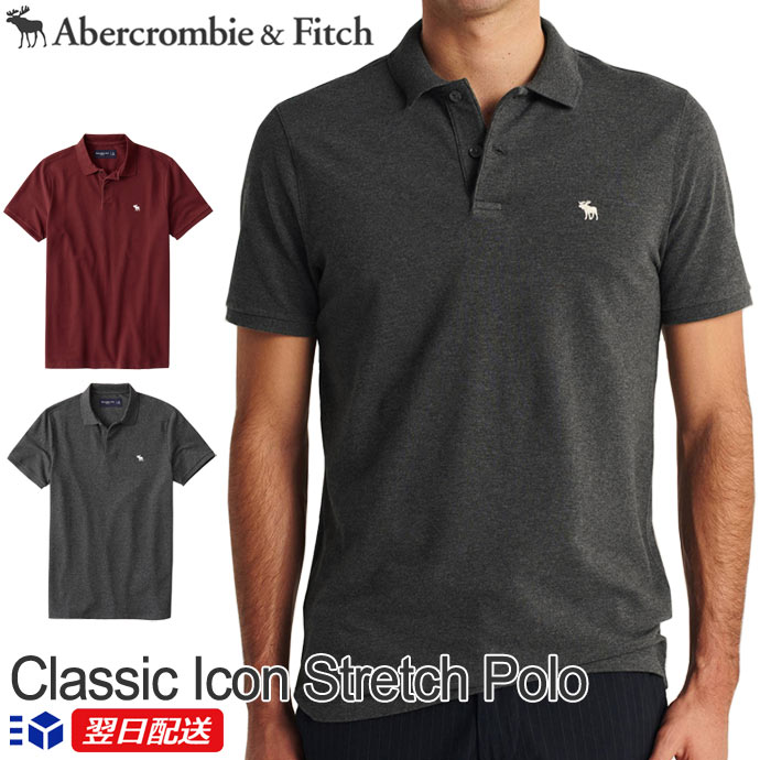 楽天市場 新作 アバクロンビー フィッチ 正規品 アバクロ Abercrombie Fitch メンズ ストレッチ カノコ 無地 ポロシャツ Classic Icon Stretch Polo 2色 ヘザーブラック ダークレッド 送料無料 Usカジュアル楽天市場店