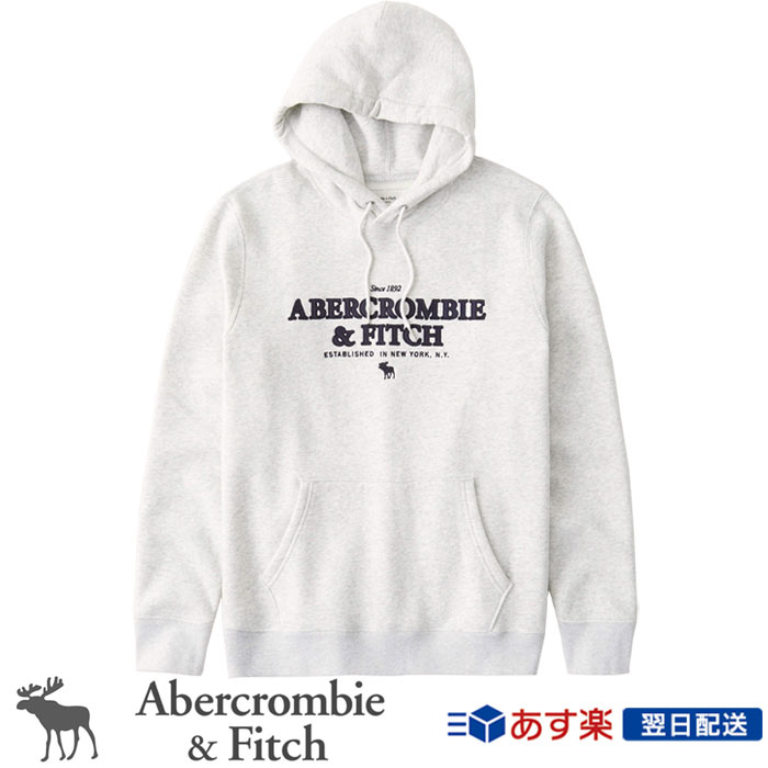 パーカー 最新のデザイン Logo Applique パーカー アップリケロゴ アバクロンビー フィッチ Abercrombie Fitch fw新作 アバクロ Hoodie グレー 送料無料 Grey Heather Cannpass Org