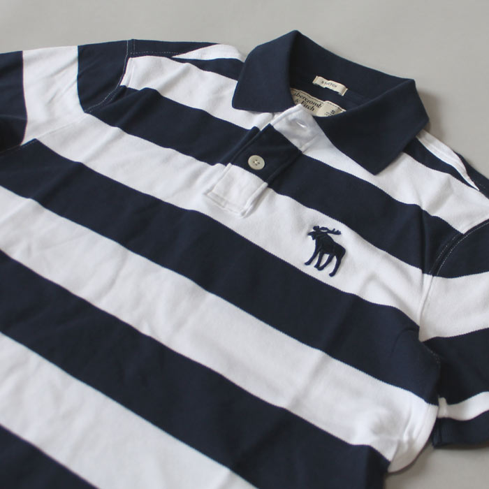 値引 アバクロ Abercrombie Fitch アバクロンビー フィッチ ポロシャツ ボーダー柄ポロシャツ 21新作 Icon Stripe Polo ネイビーストライプ Navy Stripe 送料無料 Laoloto Org