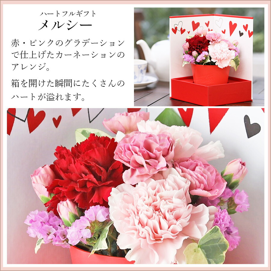 ハートあふれる贈り物 誕生日ギフト メルシー ハート 可愛い ボックスフラワー アレンジメント 誕生日ギフト 女性 誕生日 ギフト 結婚記念日 おしゃれ 花 生花 プレゼント 女性 フラワー アレンジメント そのまま飾れる Crunchusers Com