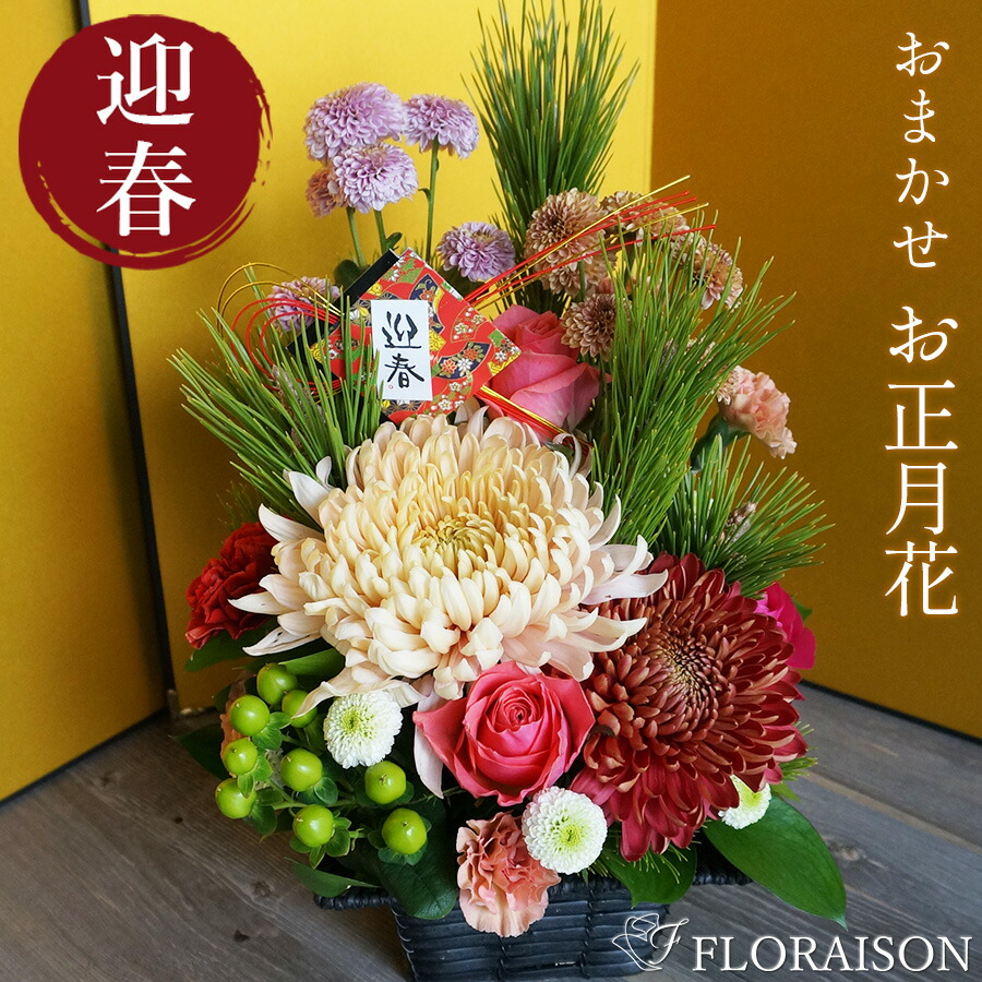 楽天市場】2024 花 お正月 迎春 生花 正月 プレゼント お正月飾り