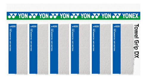 【送料無料】【同色ホワイト6個セット】【まとめ買いがお得！】 YONEX(ヨネックス) タオルグリップ１本入 ホワイト AC402DX-011-SET 【定番】