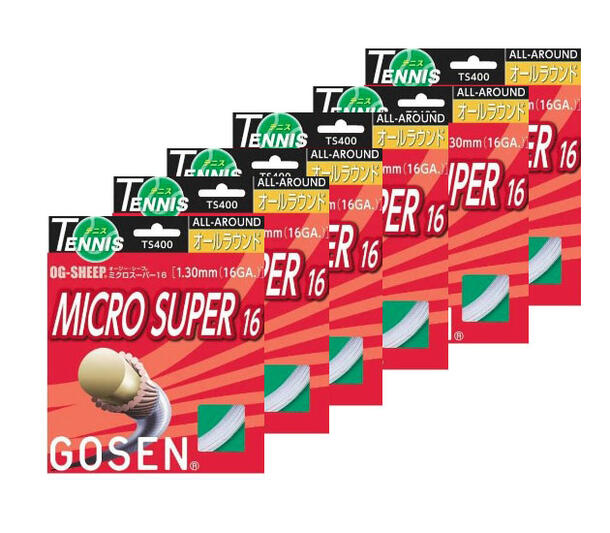 【貨物輸送無料】【6張り書き割り】【旧包み】【廃番】GOSEN(ゴーセン)ＭＩＣＲＯ ＳＵＰＥＲ１６（ミクロ百貨店１６）白いこと TS400-W-6SET【定番】