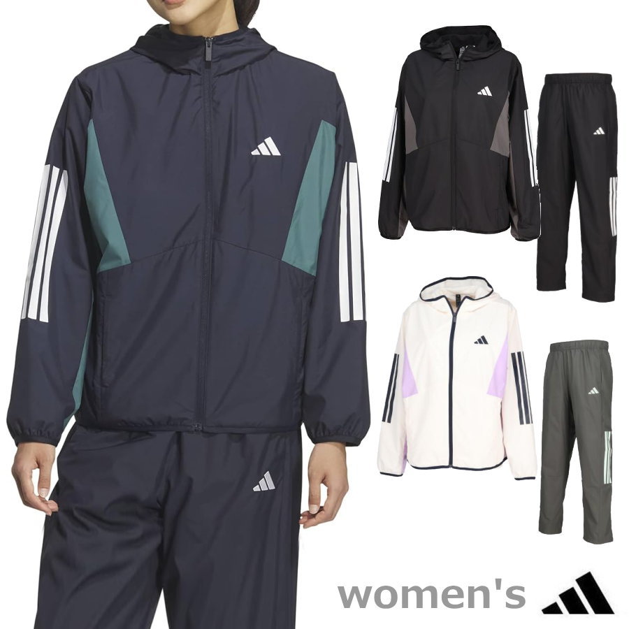 【送料無料】【廃番】 adidas(アディダス) ウィメンズ レディース TEAM3ストライプ ウーブンジャケット+パンツ　　チーム 3ストライプス ウーブンジャケット パンツ/ TEAM WD JKT / W TEAM 3S 　 NCX84-P2571【25★】