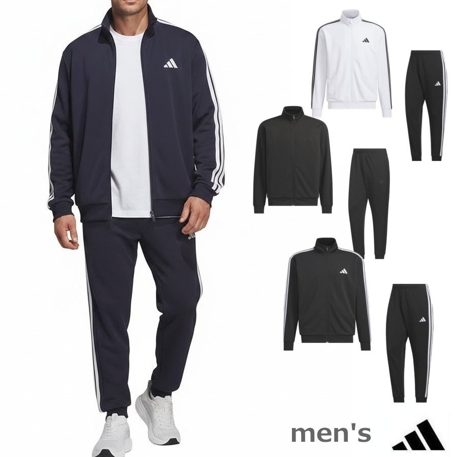 【送料無料】【11000円】adidas (アディダス) スリーストライプス トラックトップ+ ジョッガーパンツ 上下セット（DH100/CJ440）レギュラーフィット ダブルニットスポーツ トレーニング ランニング セットアップ DH100-KR6429-CJ440-KR8903 【26☆】