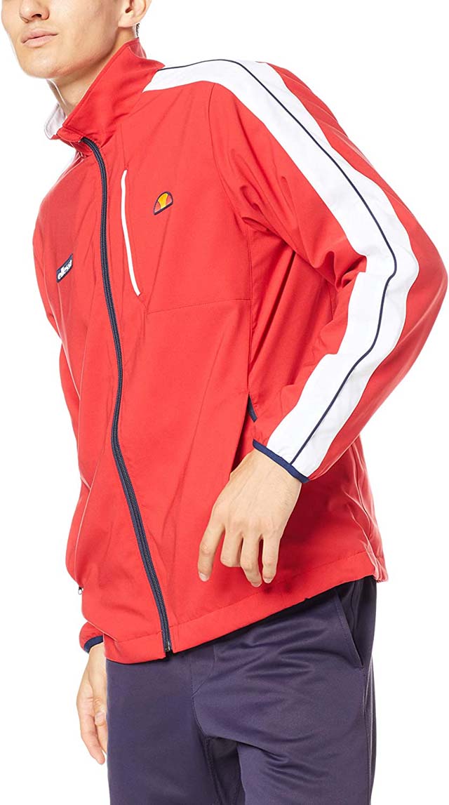 【貨物輸送無料】【8000円首尾一貫した M大きさのみ】【廃番メル】ellesse(エレッセ) ベースラインジェットジャケット メンズ レーシングレッド 歳月  ETS59302-RR -M【20☆R】