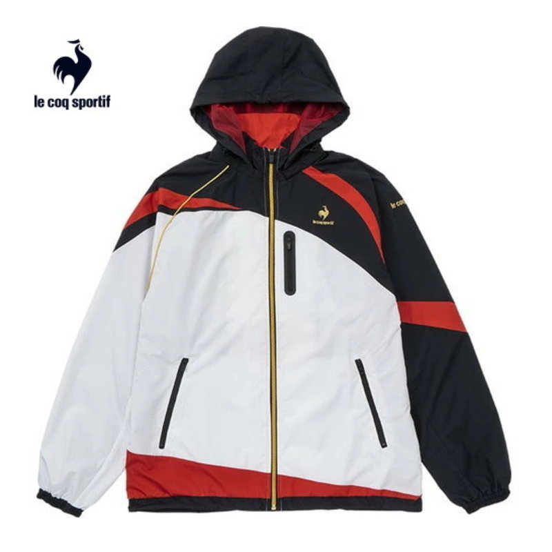 【送料無料】【Mサイズのみ】【廃番】le coq sportif（ルコック) ウィンドジャケット ユニセックス メンズ ウインドジャケット ウィンドブレーカー QTUUJF30SN-BKRD-BK-M【23☆】｜La foresta d&rsquo;Italia
