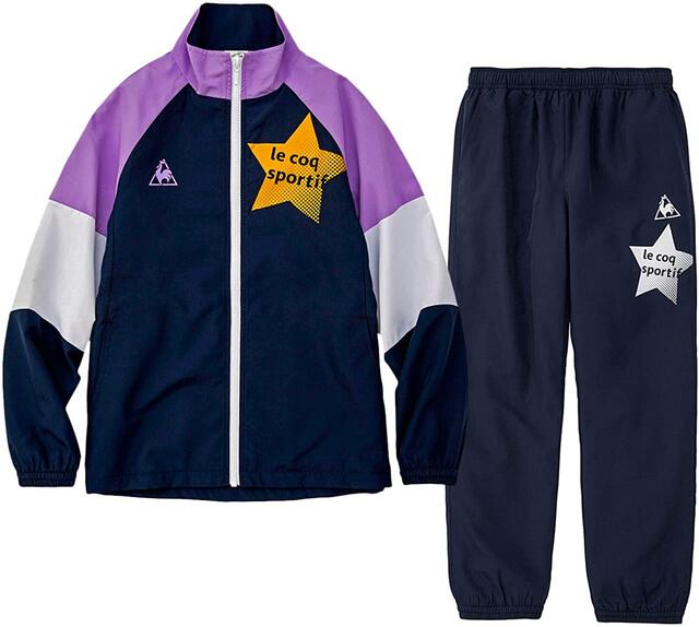 【貨物輸送無料】【8000円首尾一貫した 110糎のみ】【廃番】le coq sportif（ルコック) 上下仕掛ける 運動競技 ウェアキッズ 御坊っちゃん ガールズ 陳列場上衣 ロングズボン下 上下セットネイビー QMJQJF30-QMJQJG30-NVY【21★】