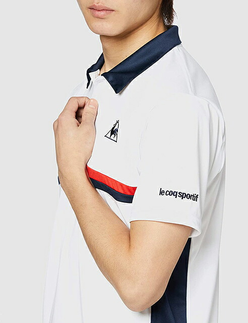 【送料無料】【4500円均一SSサイズのみ】【廃番】lecoqsportif(ルコック)吸汗速乾テニスウェアメンズ半袖ポロシャツホワイトQTUPJA70ZZ-WHT-SS【21★】
