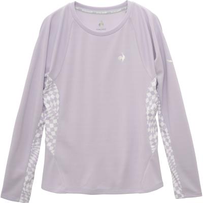 【貨物輸送無料】【8000円首尾一貫した】【廃番メル】 le coq sportif（ルコック）Aile forme グラフィック長袖取り組みプルオーバー  サンスクリーン（太陽の光差しつかえる） 庭球 レディース ウィメンズ  吸汗速乾 UVとり捨てる 遮熱 クーリング成り行き パープル LN5SLT10L-PP00-O
