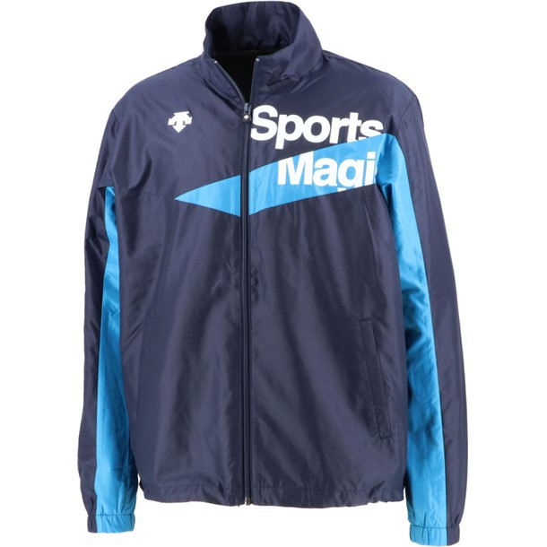 【送料無料】【5000円均一】【廃番メル】DESCENTE（デサント）撥水 保温 防風 裏起毛 スポーツ ウェア メンズ ウインドブレーカー ジャケット ネイビー×ターコイズ DAT3065-NVTQ【21★】