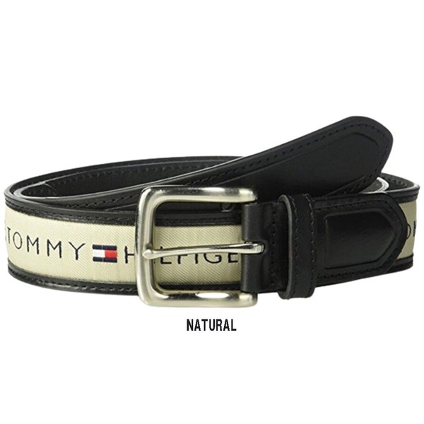 [무료 배송] 타미힐피거 (Tommy Hilfiger) 남성용 벨트, 로고가 있는 캐주얼 가죽, 남성용, 천연 가죽 벨트, 선물, 내추럴, 80-110 cm 사이즈 11TL02X032-NAT [24 ☆]
