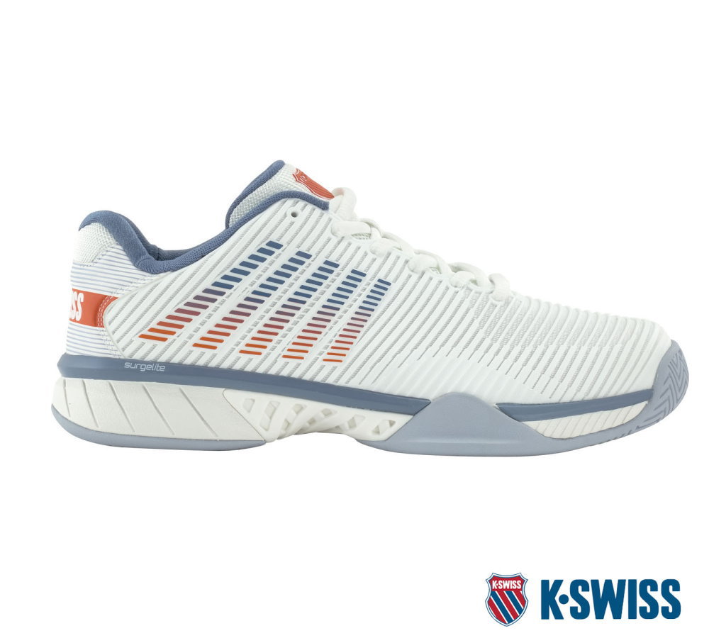 【貨物輸送無料】K-SWISS（ケイ-スイス連邦）ハイパーコート 急行列車 2  メンズ   オール厚地の外套用  庭球  形づくる  軽さ   シューズ 白いこと×青み   KS06613139【25★】