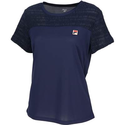 【送料無料】【7000円均一】【廃番追メル】FILA（フィラ）51 ゲームシャツ レディース ウィメンズ 吸水速乾 UVカット 接触冷感 テニス スポーツ　フィラネイビー　EL0050-20Z