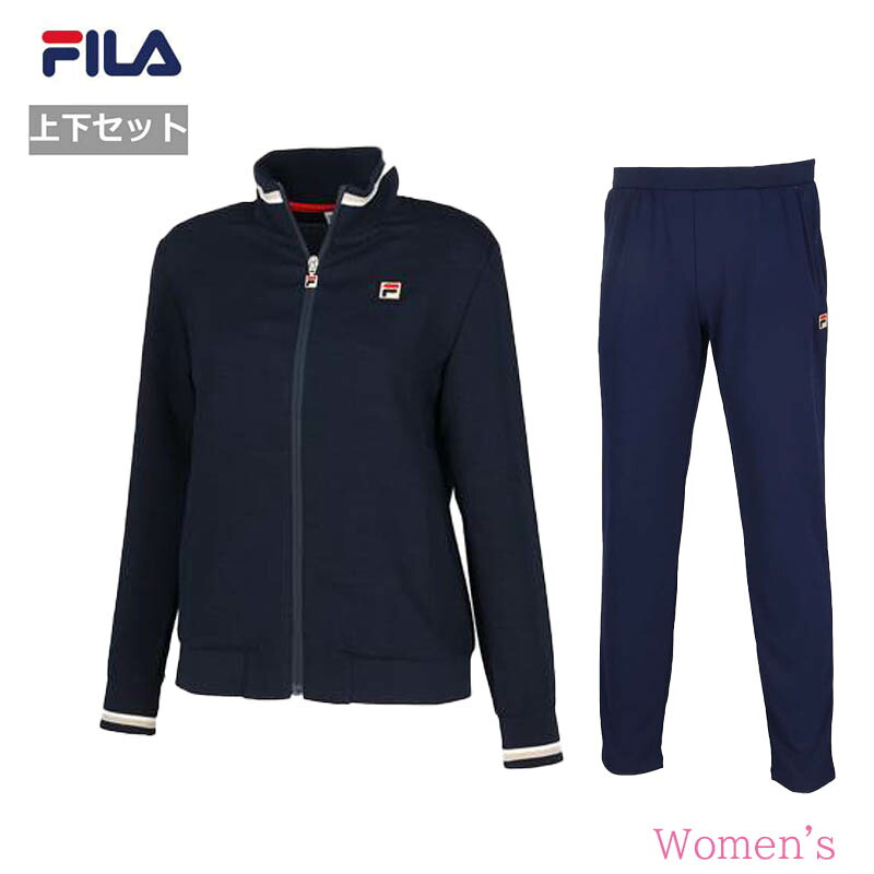 【貨物輸送無料】【レディース上下書き割り】FILA（フィラ）51貨物自動車上衣×ズボン下 レディース  セットアップ  庭球 御召しもの  形づくる御召しもの 吸水速乾  UV撥ねのける フィラネイビー EL0053-EL0041-20Z【25★】