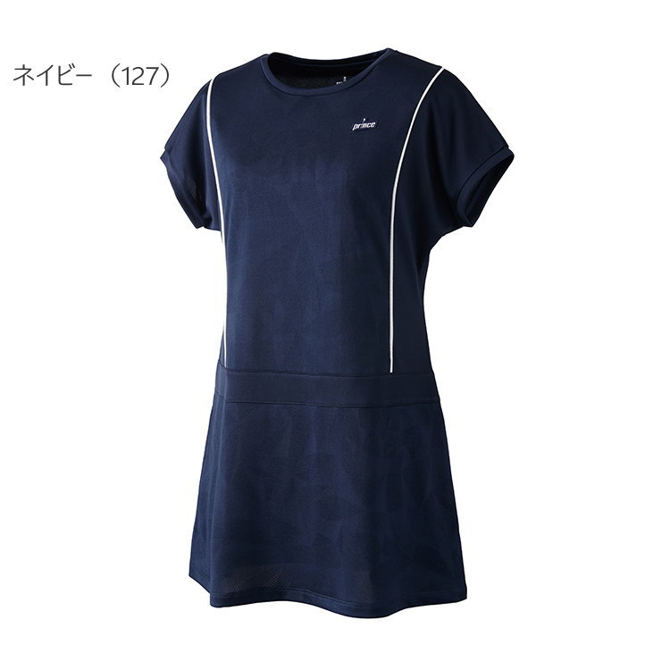 【送料無料】【10000円均一 Mサイズのみ】【廃番】prince（プリンス）レディース・ウィメンズ テニス ウエアー ワンピースポケット付き パデル パドル テニス バドミントン UVカット ライトスムース素材 吸汗速乾 SPF50+ 制電　ネイビー　WS4409-127-M【24★】 7,700円