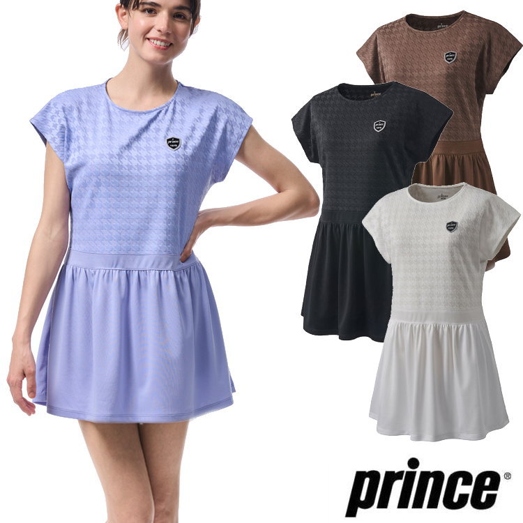 【送料無料】【13000円均一】【廃番】prince（プリンス）レディース ウィメンズ テニス ワンピース 吸汗速乾、UPF50 ジャガード、ソフトメッシュドライ素材 WF5412【25★】