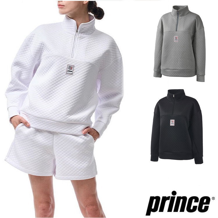 【貨物輸送無料】【12000円首尾一貫した】【廃番メル】prince（王子）レディース ウィメンズ ハーフジップ UV世話をする、 膨れジャガード原料品 キルティング 調教師 ティーシャツ  WF5510【25★】