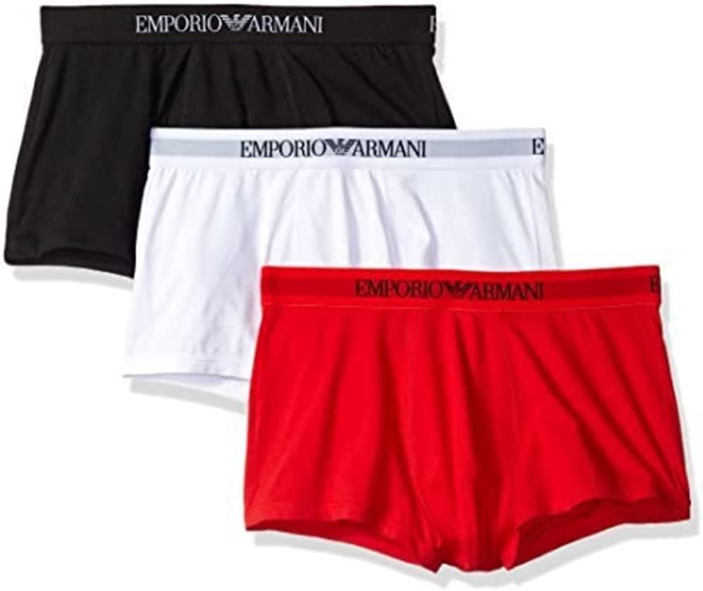 【送料無料】EMPORIO ARMANI(エンポリオアルマーニ) ローライズボクサー 3枚セット レッド×ホワイト×ブラック 111610-23410【22☆】