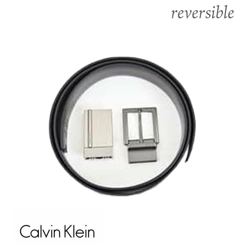【貨物輸送無料】【廃番】Calvin Klein(カルバンクライン) ck なめし革 本革 胴締め BOX 仕掛ける リヴァーシブル メンズ 小物 付属品   一大きさ 黒いこと×赤銅色 11CK020019-014【25★】
