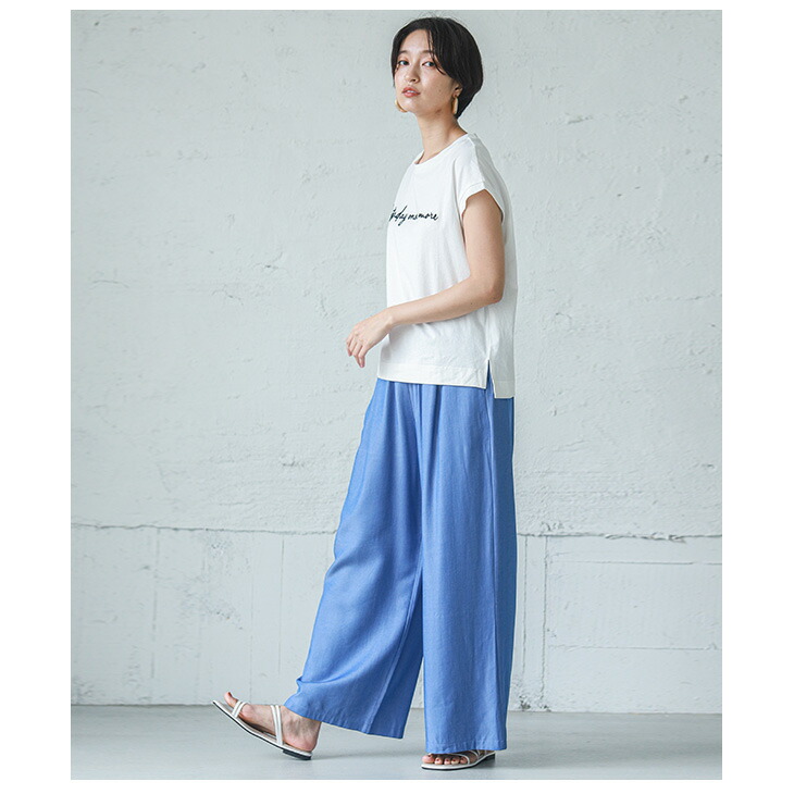 デニム ワイドパンツ リラックスパンツ レディース デニムパンツ ゆったり 冷感素材