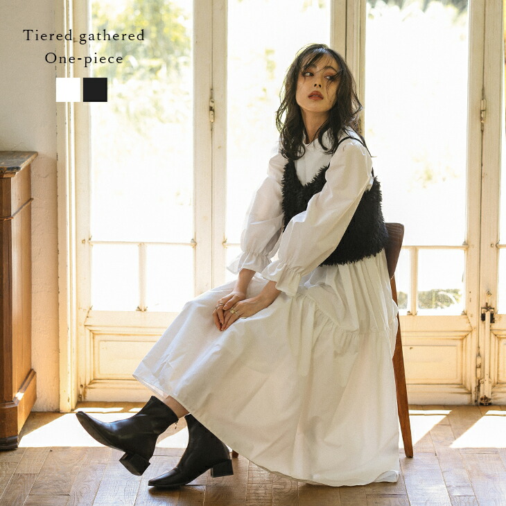 楽天市場】【半額クーポン対象】ティアードワンピース ナチュラル