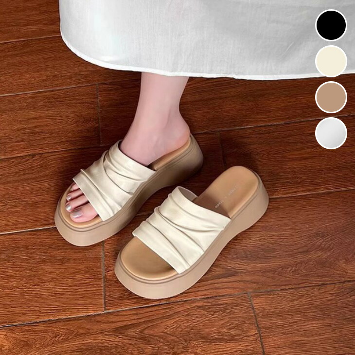 【60％OFFクーポン対象】サンダル 厚底 スタイルアップ リゾート フラット シンプル つっかけ スリッパ 楽ちん 疲れない おすすめ レディース オシャレ トレンド 人気 プチプラ 韓国ファッション 【ash503-079】【即納：1-5営業日】【送料無料】宅込
