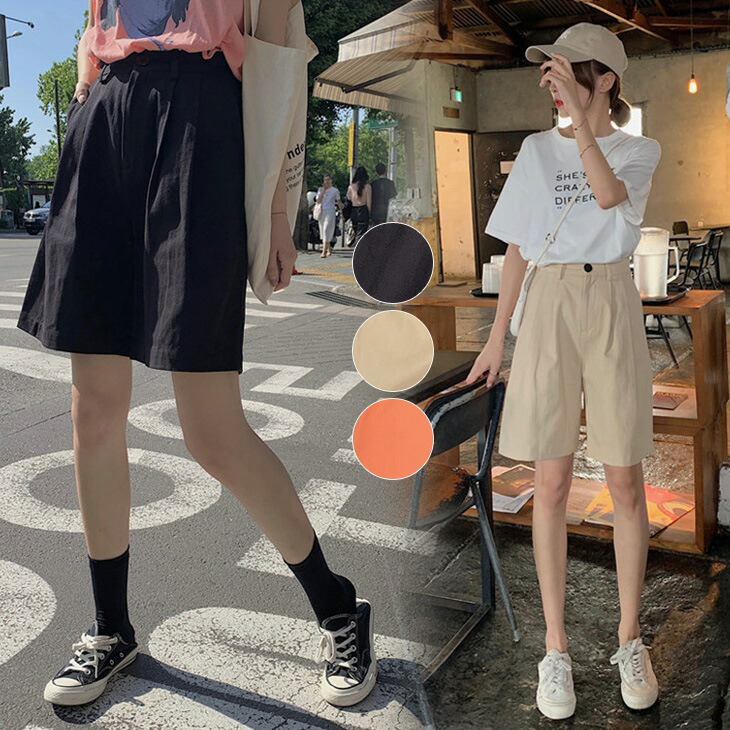 楽天市場 ショートパンツ レディース ボトムス パンツ おしゃれ 可愛い ゆったりフィット 半ズボン 短パン メール便 21春夏新作 2639 D 即納 1 5営業日 送料無料 メ込 La Gemme ラジエム