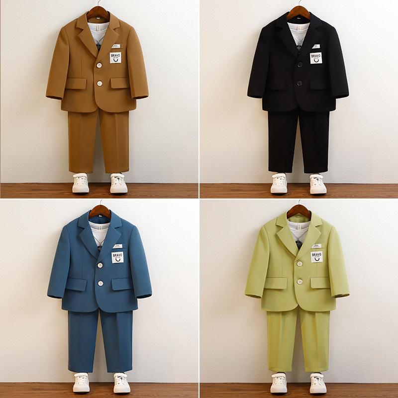 子供服 キッズ 春夏 スーツ パンツ ジャケット トップス ネックレス セット カジュアル 男の子 写真 撮影 衣装 おしゃれ
