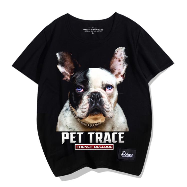 Tシャツ 犬柄 ドッグ 犬 プリント フレンチブルドッグ 夏 ラウンドネック 半袖 リアル ゆったり 大きいサイズ