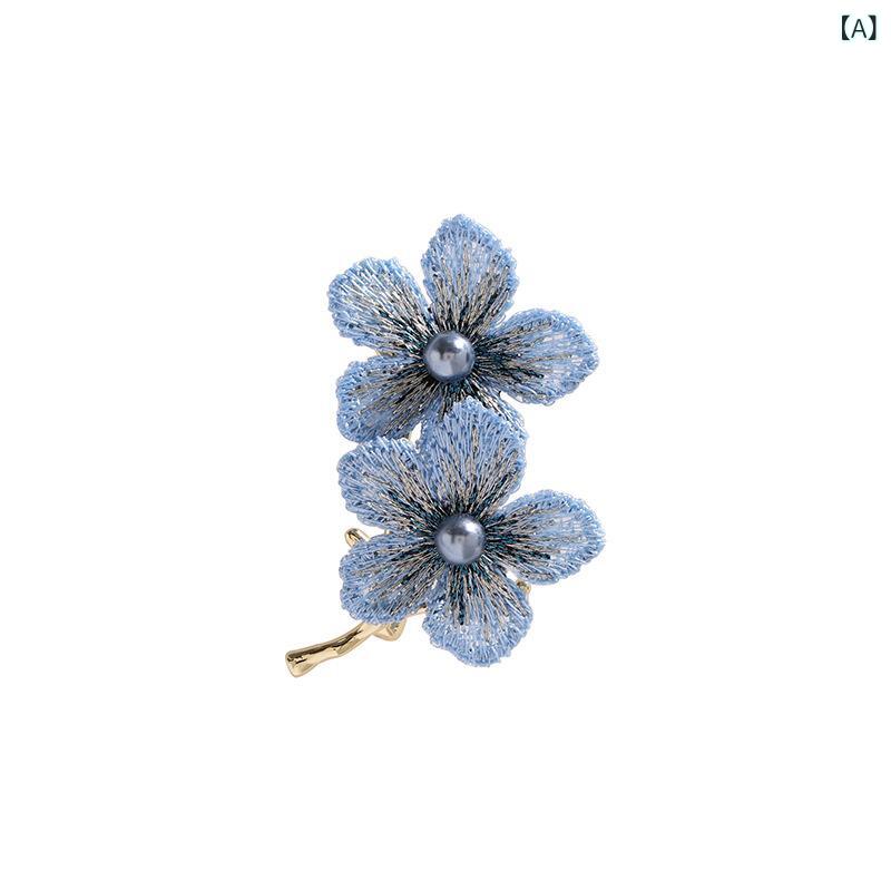 ブローチ レディース 刺・墸 蘭の花 高級感 上品 エレガント ユニークデザイン 秋冬 アウター ジャケット コート ピン コサージュ 結婚式 パーティー 記念日 ギフト オフィス カジュアル