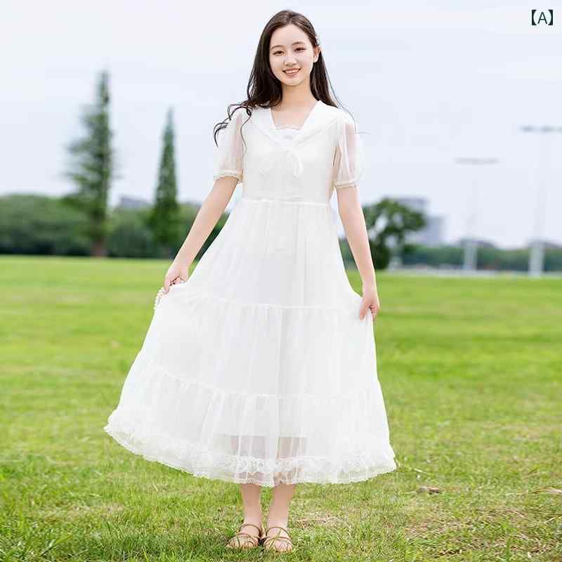衣装 女子らしい レディース ガールズ 御召しもの うしろ帯 夏時 御召しもの 妖精 スコート 夏時 白いこと 熱っぽい 表現スタイル 御姫様 ロング スコート
