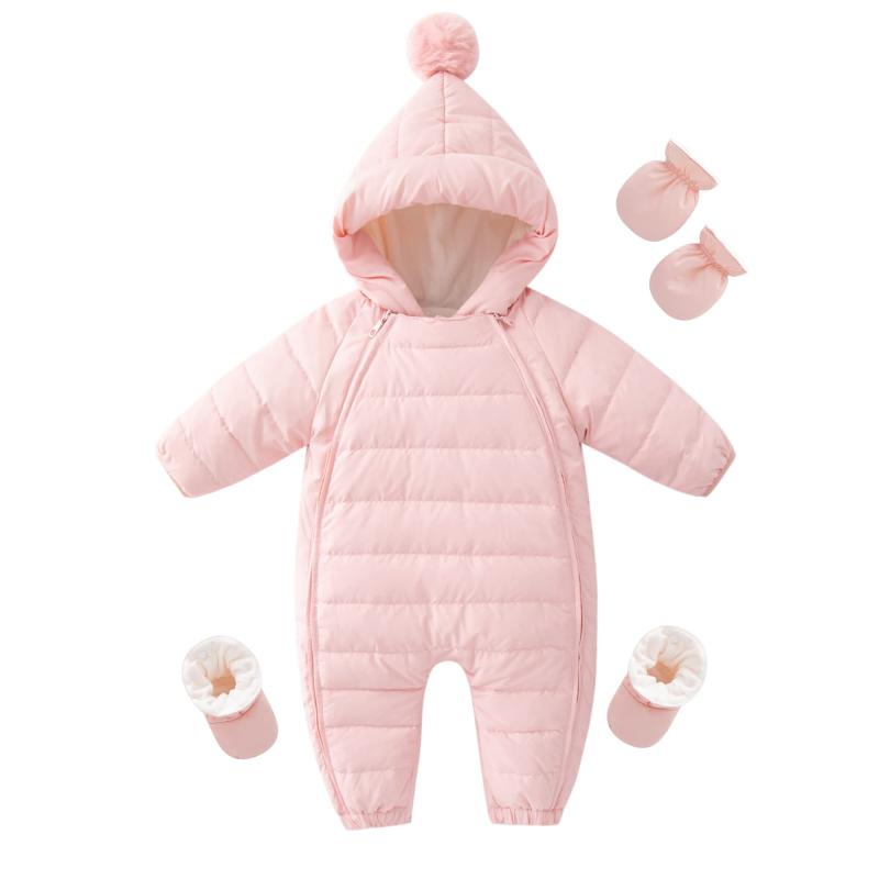 Baby nest ベビー服 ジャンプスーツ ダウンコート カバーオール クマ 長袖 ロンパース コート 手袋 足袋 防寒 秋冬用 男の子 女の子
