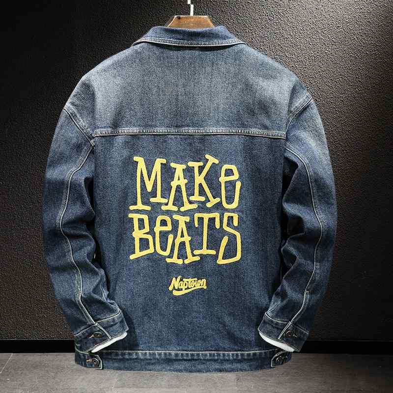 デニムジャケット ワークウェア ライダース 秋 ストレッチ 刺繍 メンズ カジュアル レトロ ウォッシュ加工 大きいサイズ アウター おしゃれ｜ラ・グラーヌ