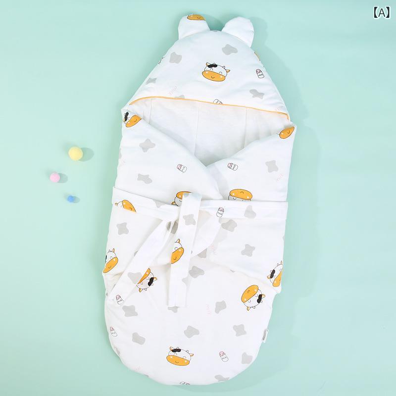 スリーパー ベビー 新生児 乳幼児 0歳児 春秋 綿100% コットン モロー反射防止 びくつき防止 繭型 コクーン型 おくるみ 抱っこ布団 寝袋 保温 あったか キャラクター 動物柄 かわいい
