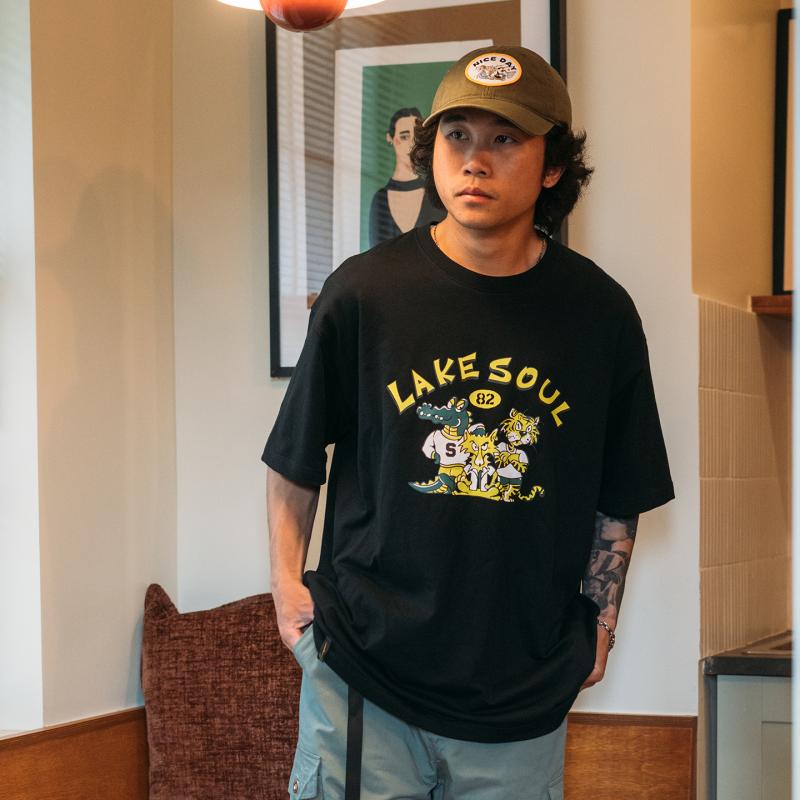 Tシャツ メンズ レディース ファッション ユニセックス ペアコーデ トップス 半袖 ブラック ラウンドネック アウトドア レジャー デイリー リラックス カジュアル 快適 通気性