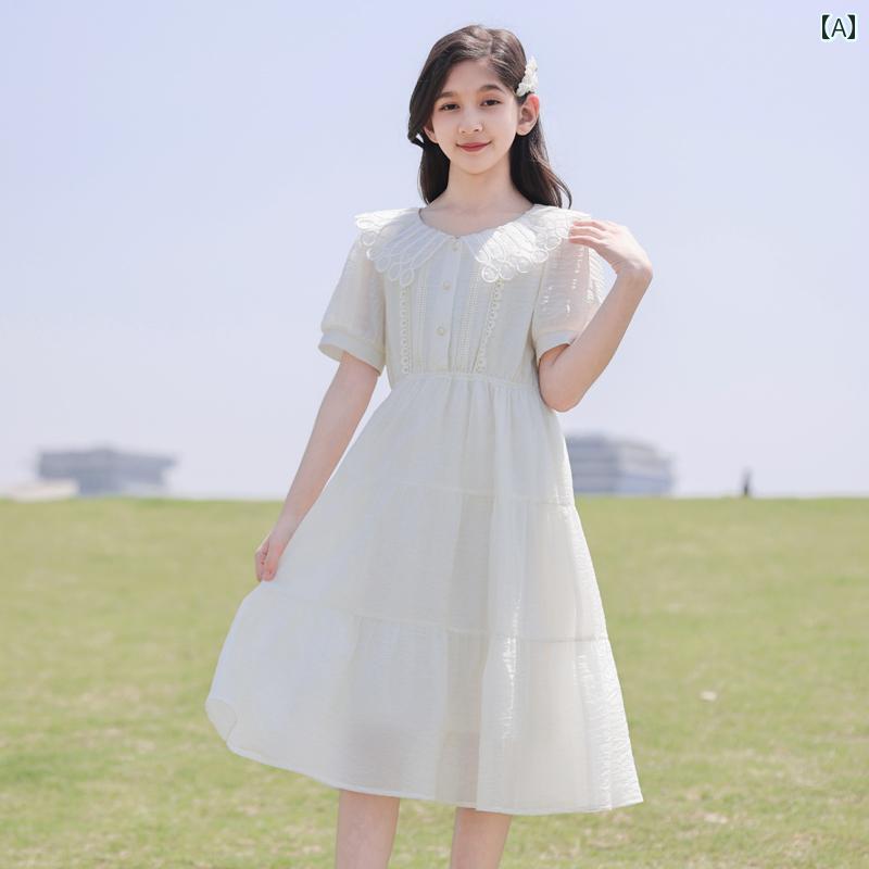 ワンピース キッズ 韓国 プリンセス フェミニン ロマンティック エレガント カジュアル 涼しい 涼感 キュート ガーリー