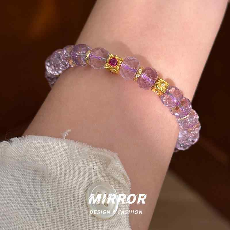 ブレスレット S925 シルバー アメジスト レッド コランダム 女性用 ハンド ジュエリー ファッション アクセサリー