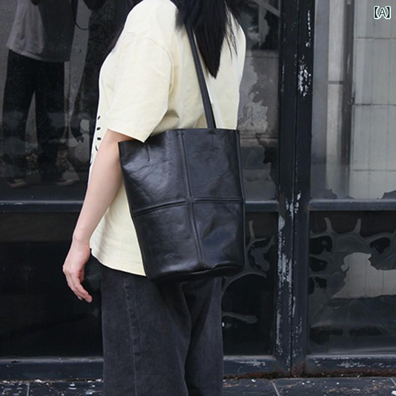 ショルダーバッグ 牛皮 レディース かばん 心地好い なめし革 アメリカン 流行り物科目 井戸釣瓶 革 通い トートバッグ アウトドア
