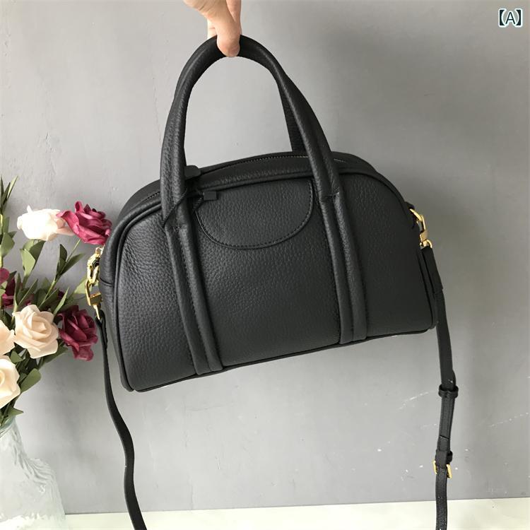 ボストン バッグ 革 ショルダー ハンドバッグ レディース シンプル 中高年向き コンパクト 上品 オフィス