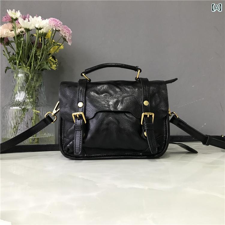 ハンドバッグ レザー 牛革 フレンチ レディース バッグ レトロ ファッション ワンショルダー クロスボディ ハイエンド クラシック