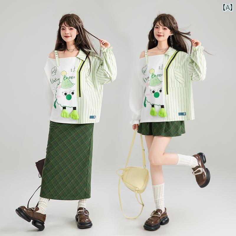 長袖 プルオーバー レディース 秋 韓国 刷り上げる トップス 緑であること スコート ゆったり 伸び伸びする 韓国 流行り物 愛くるしい 今めかしい 会う約束 余暇 御勤め 日常使い走り