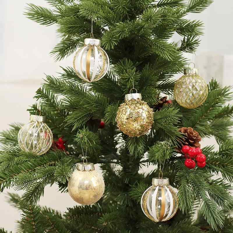 クリスマス オーナメント ツリーボール クリアボール クリスマスツリー デコレーション アレンジメント ディスプレイ インテリア 飾り 吊り下げ 冬 キラキラ 華やか