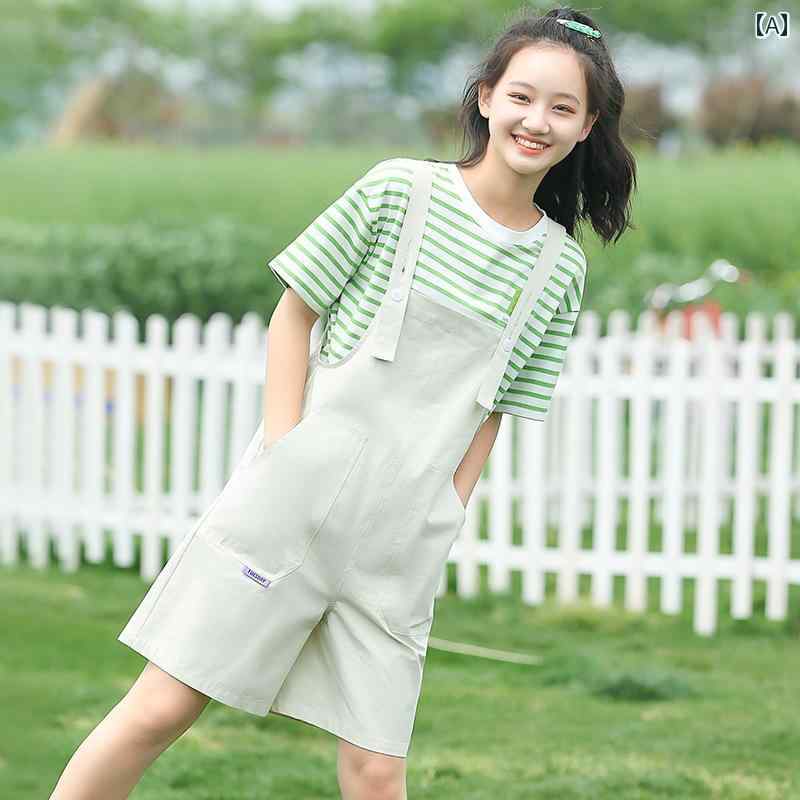 ガールズ 流行り物 レディース 衣装 中学生 夏服 うしろ帯 厚地の外套櫂 2点仕掛ける 高校生 背広 綿