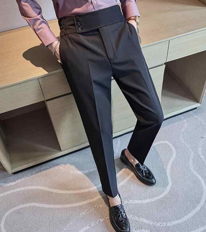 スラックス メンズ 紳士服 スーツパンツ オフィスカジュアル シンプル モダン スタイリッシュ ラグジュアリー ズボン 春秋 高級感 ストレート ハイウエスト
