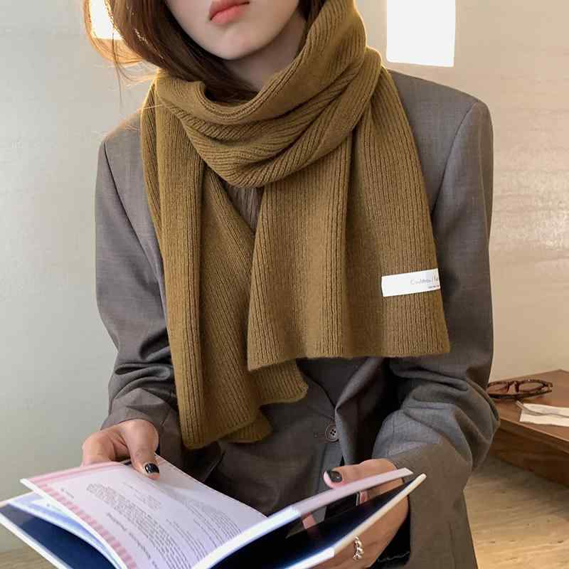 マフラー 冬 レディース メンズ 無地 ウール 保温 スカーフ 小物 柔らかい ニット ギフト カップル 防寒 韓国 厚手