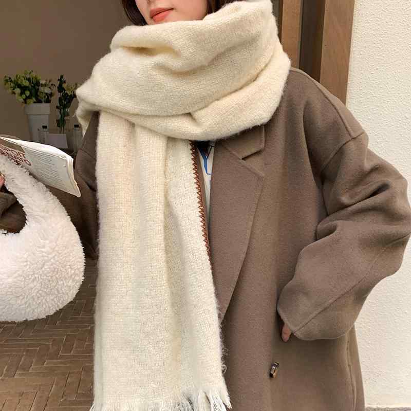 マフラー ソフト スカーフ 冬 レディース 学生用 無地 韓国 ショール 二重使用 長い 男性 保温性 ウール スタイリッシュ