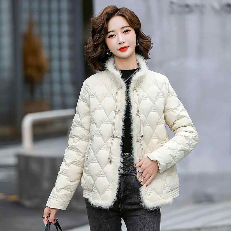 ダウン ジャケット 防寒 レディース ショート丈 冬服 ファッション ファー スプライシング アウター カジュアル おしゃれ|ラ・グラーヌ